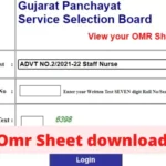 GPSSB Staff Nurse OMR Sheet pdf